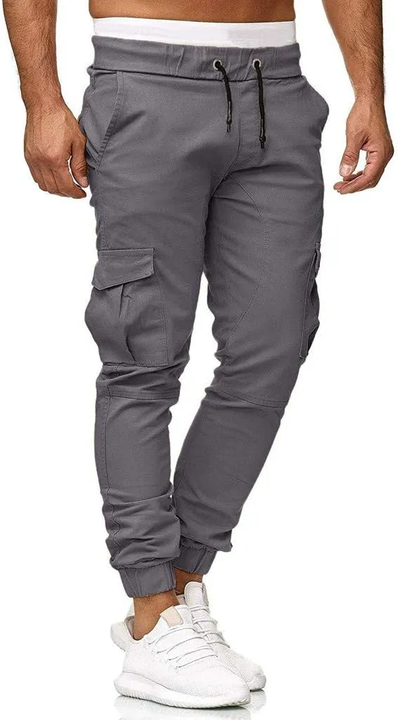 Cargo Pants for Men Big and Tall Pants Elastic Waist Trousers Mens Business Casual Pants Work Sports Cargo Pants Thin