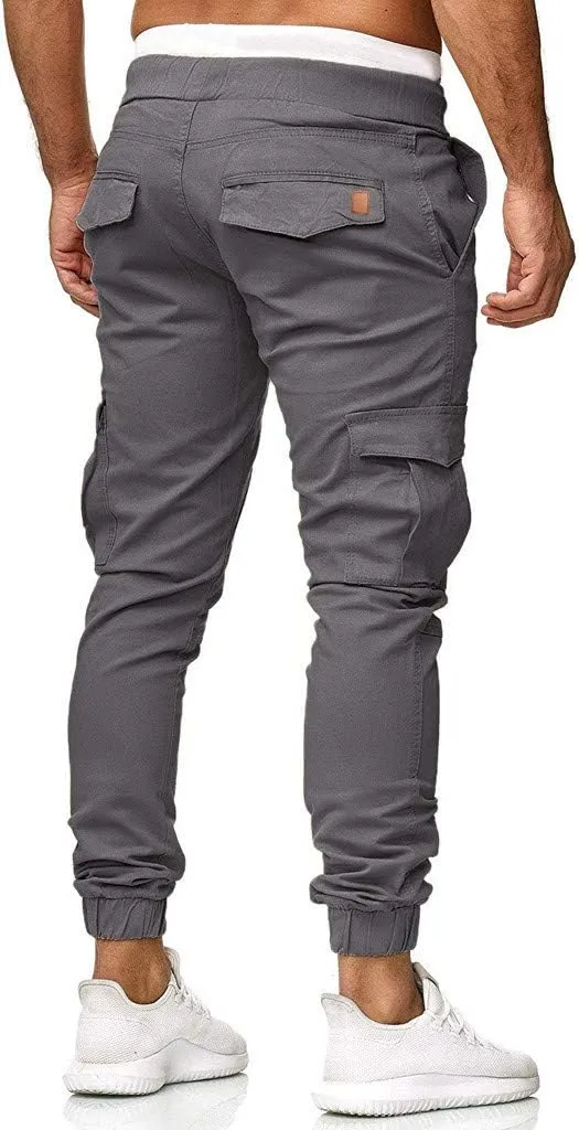 Cargo Pants for Men Big and Tall Pants Elastic Waist Trousers Mens Business Casual Pants Work Sports Cargo Pants Thin