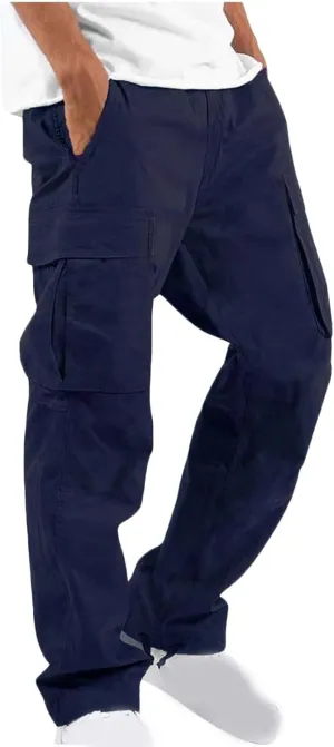 Cargo Pants for Men Casual Straight Leg Pants with Pockets Hiking Joggers Sweatpants Athletic Stretch Tactical Pants