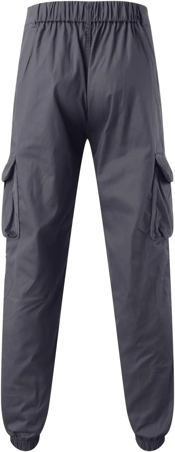 Cargo Pants for Men High Street Leisure Loose Sports Running Solid Color Lace Up Cargo Pants Sweater Men's Jogger