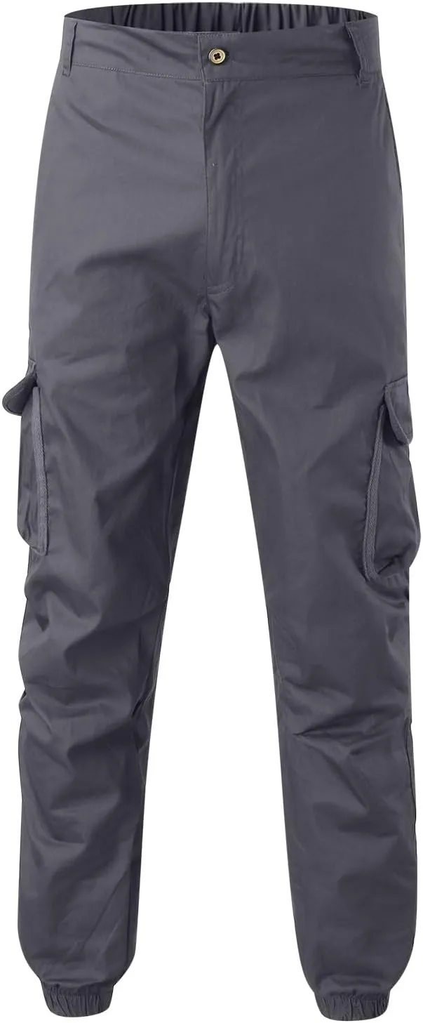 Cargo Pants for Men High Street Leisure Loose Sports Running Solid Color Lace Up Cargo Pants Sweater Men's Jogger