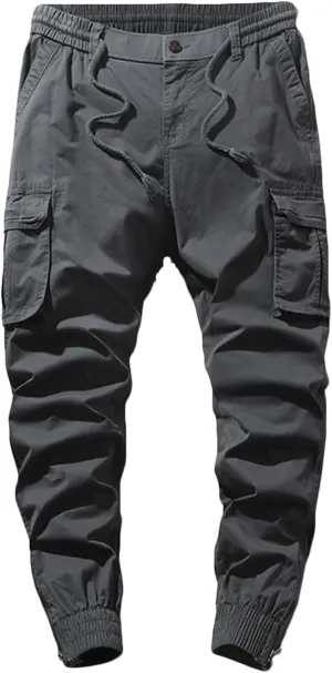 Cargo Pants for Men Stretch Casual Athletic Cotton Tactical Pants Loose Fit Sweatpants Outdoor Joggers Hiking Pants