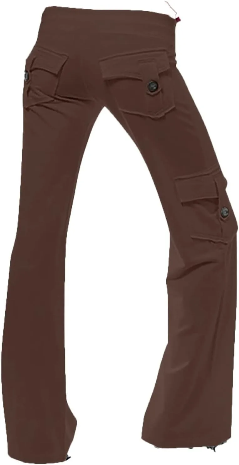 Cargo Pants Women Plus Size Wide Leg Yoga Pants High Waisted Straight Leg Lounge Trousers Flare Leggings with Pockets