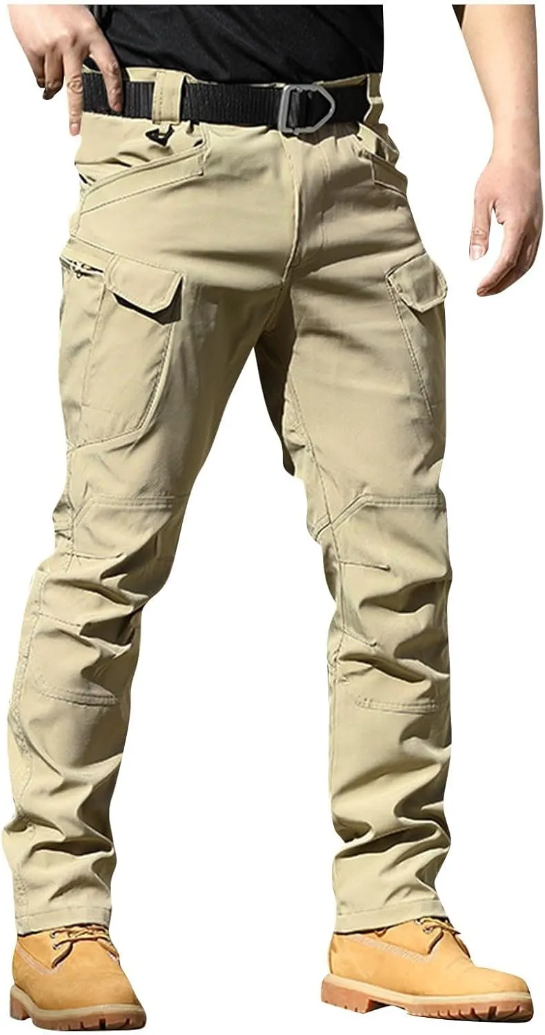 Cargo Work Pants for Men Stretch Flex Camo Tactical Pants Military Waterproof Lightweight Hiking Pants with Pockets