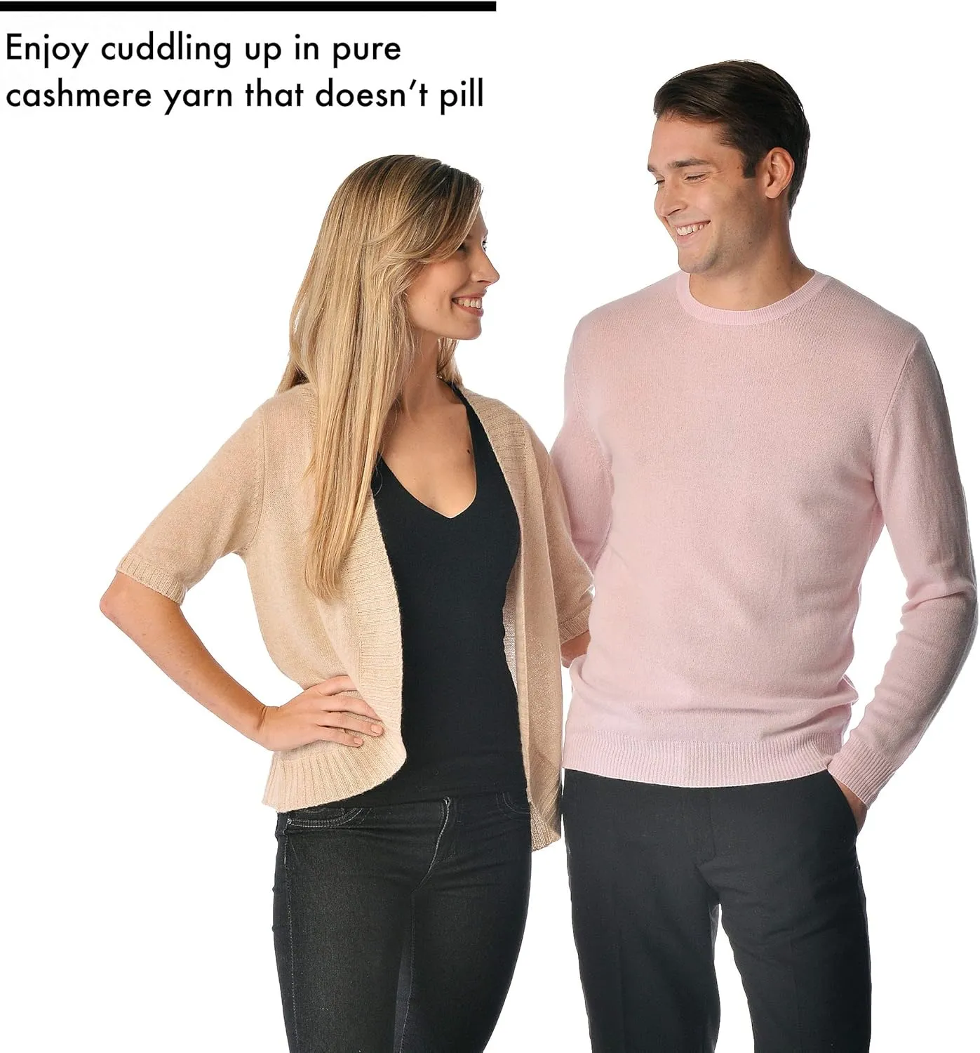 Cashmere Boutique Men's 100% Pure Cashmere Front Button Long Sleeve Cardigan Sweater