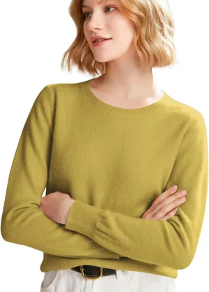 Cashmere Sweater Women Long Sleeve Crewneck Sweaters Lightweight Classic Fall Winter Pullover Sweaters Top