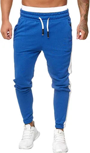 Chinos Pants Men Mid Waist Sweatpants Straight Leg Trousers Classic Workout Joggers Lounge Pants Slacks with Pockets