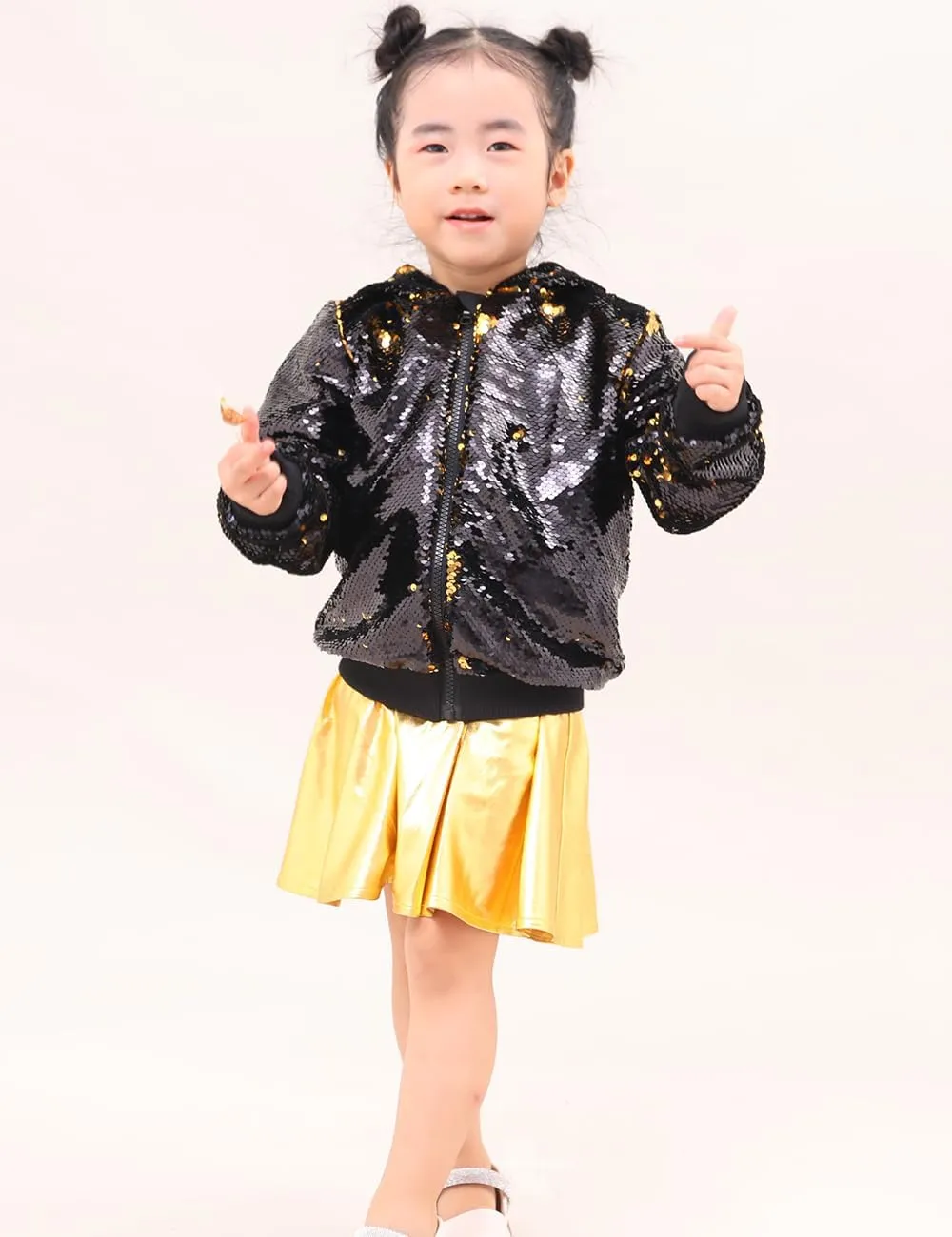 Cilucu Kids Jackets Girls Boys Flip Sequin Zipper Coat Jacket for Toddler Girls Birthday Outerwear Clothes
