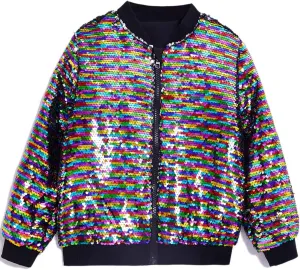 Cilucu Kids Jackets Girls Boys Flip Sequin Zipper Coat Jacket for Toddler Girls Birthday Outerwear Clothes