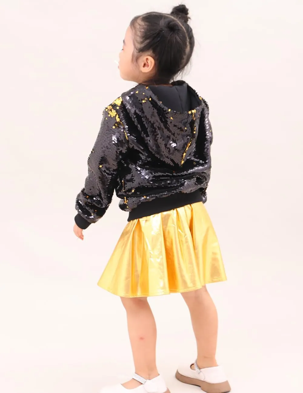 Cilucu Kids Jackets Girls Boys Flip Sequin Zipper Coat Jacket for Toddler Girls Birthday Outerwear Clothes