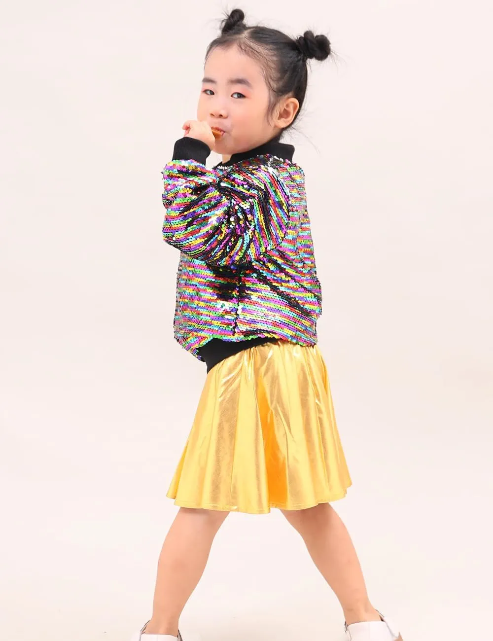 Cilucu Kids Jackets Girls Boys Flip Sequin Zipper Coat Jacket for Toddler Girls Birthday Outerwear Clothes