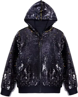 Cilucu Kids Jackets Girls Boys Flip Sequin Zipper Coat Jacket for Toddler Girls Birthday Outerwear Clothes
