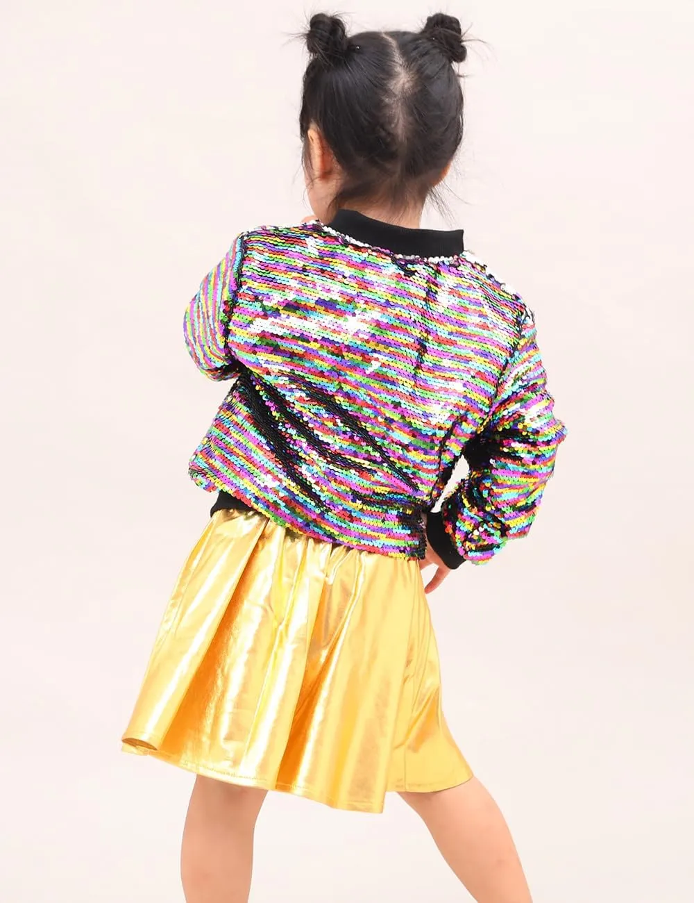 Cilucu Kids Jackets Girls Boys Flip Sequin Zipper Coat Jacket for Toddler Girls Birthday Outerwear Clothes