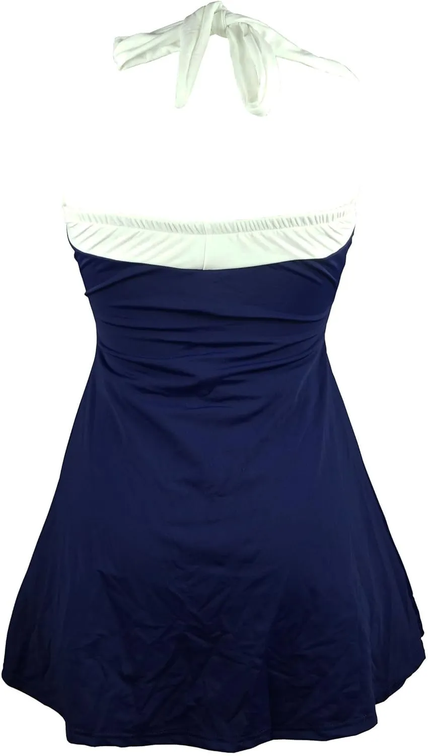 COCOSHIP Vintage Sailor Pin Up Swimsuit Retro One Piece Skirtini Cover Up Swimdress(FBA)