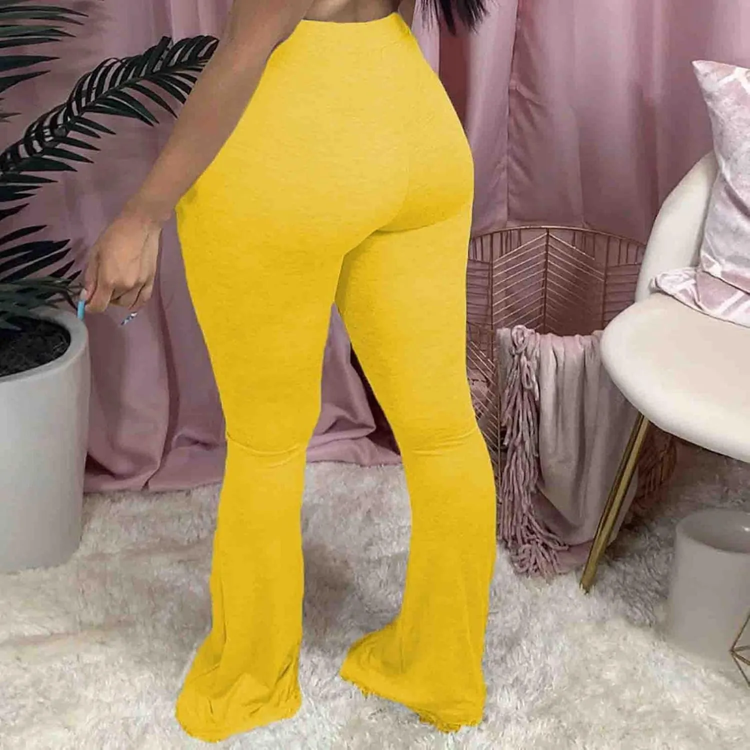 Comfy Bootcut Yoga Pants High Waist Tummy Control Wide Leg Long Palazzo Bell Bottom Flare Pants Trousers Plus Size