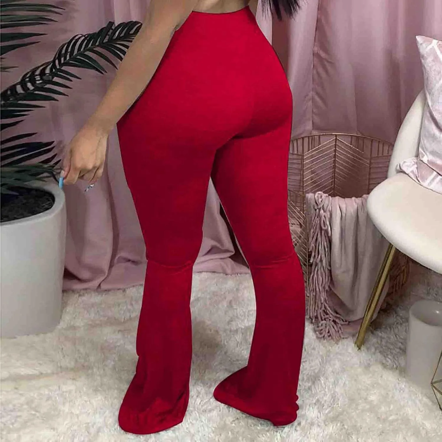 Comfy Bootcut Yoga Pants High Waist Tummy Control Wide Leg Long Palazzo Bell Bottom Flare Pants Trousers Plus Size