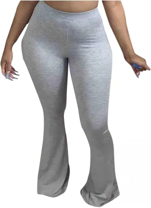 Comfy Bootcut Yoga Pants High Waist Tummy Control Wide Leg Long Palazzo Bell Bottom Flare Pants Trousers Plus Size
