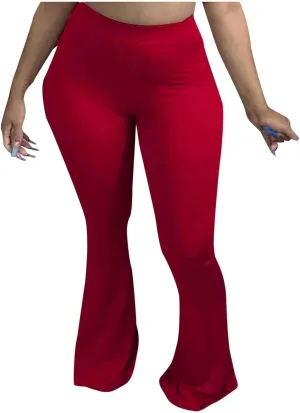 Comfy Bootcut Yoga Pants High Waist Tummy Control Wide Leg Long Palazzo Bell Bottom Flare Pants Trousers Plus Size