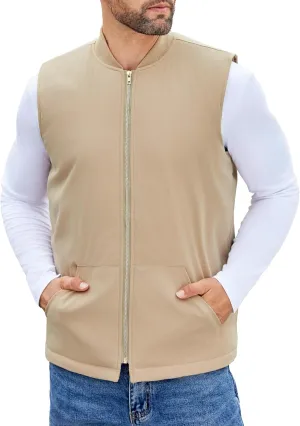 COOFANDY Men's Puffer Vest Loose Fit Quilted Vest Winter Outdoor Zipper Padded Vests Warm Puffy Sleeveless Jacket