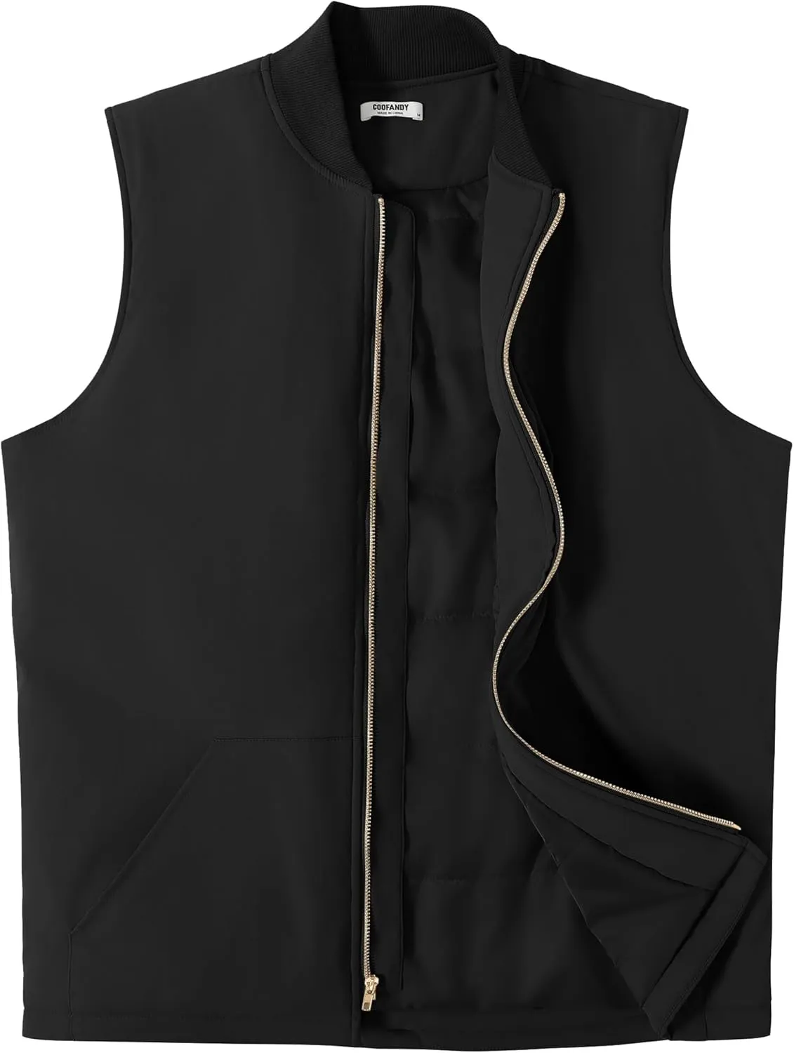 COOFANDY Men's Puffer Vest Loose Fit Quilted Vest Winter Outdoor Zipper Padded Vests Warm Puffy Sleeveless Jacket