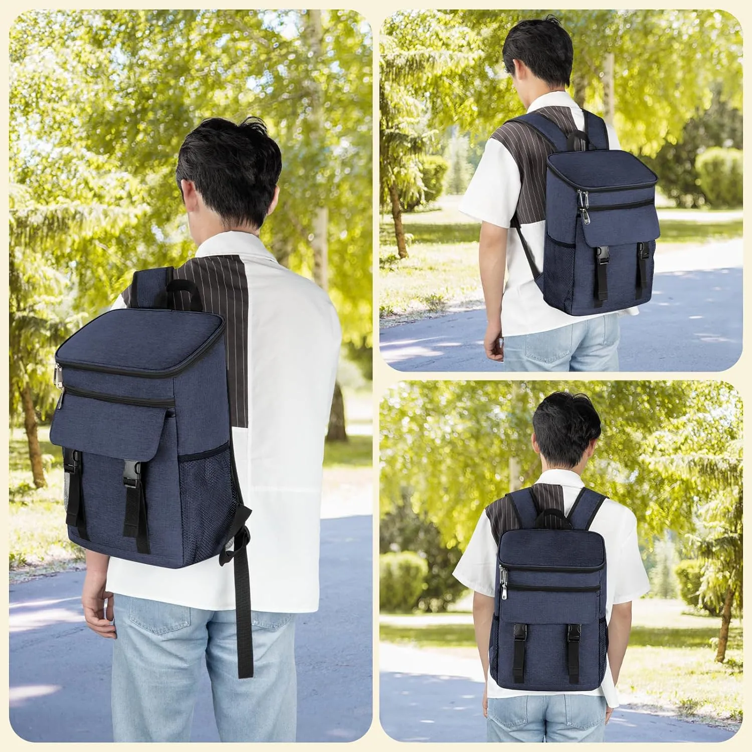 Cooler Backpack Soft Insulated Leak Proof 30/40/50/54 Cans Insulated Backpack Cooler Portable Picnic Camping Beach Hiking BBQ Lunch Backpack for Men and Women