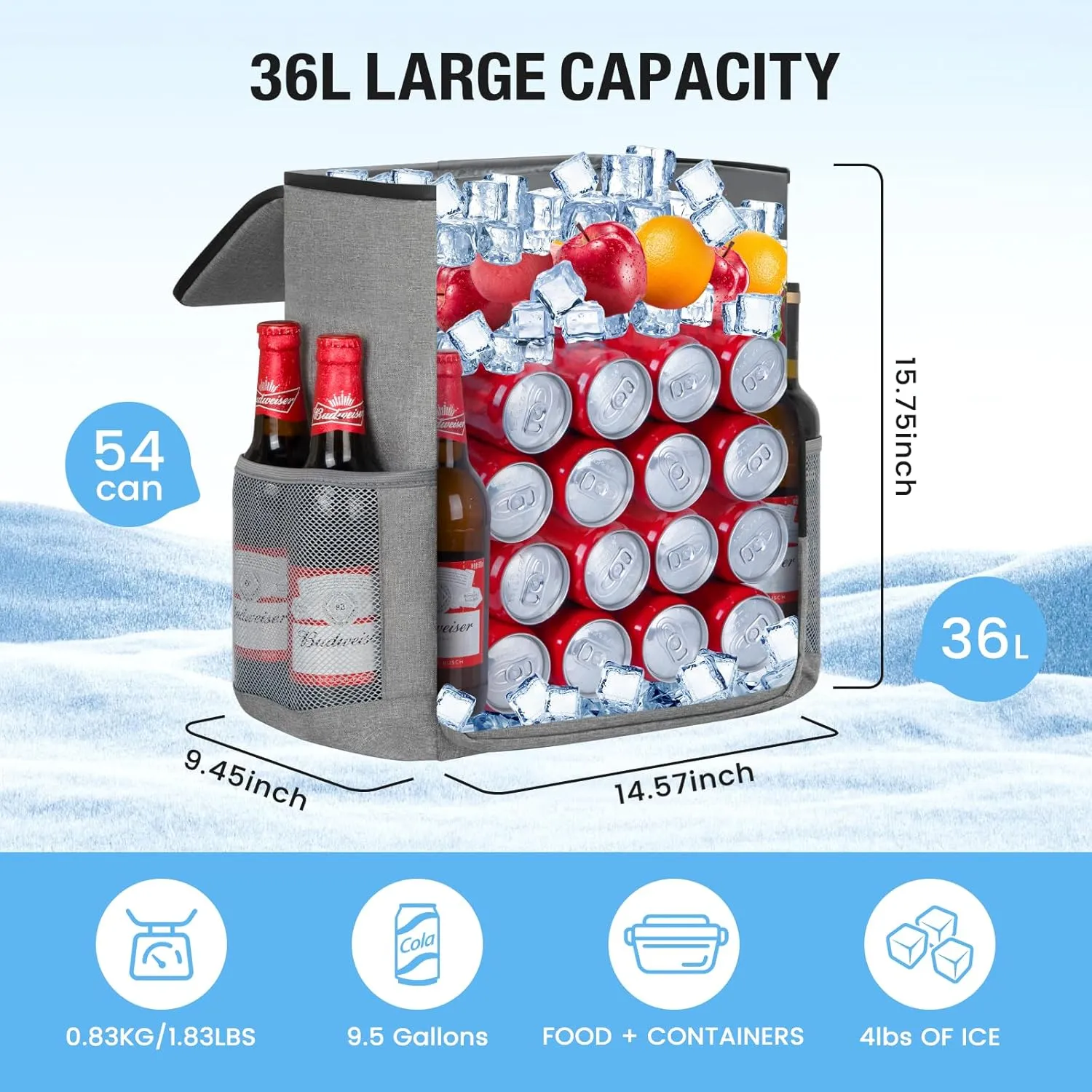 Cooler Backpack Soft Insulated Leak Proof 30/40/50/54 Cans Insulated Backpack Cooler Portable Picnic Camping Beach Hiking BBQ Lunch Backpack for Men and Women