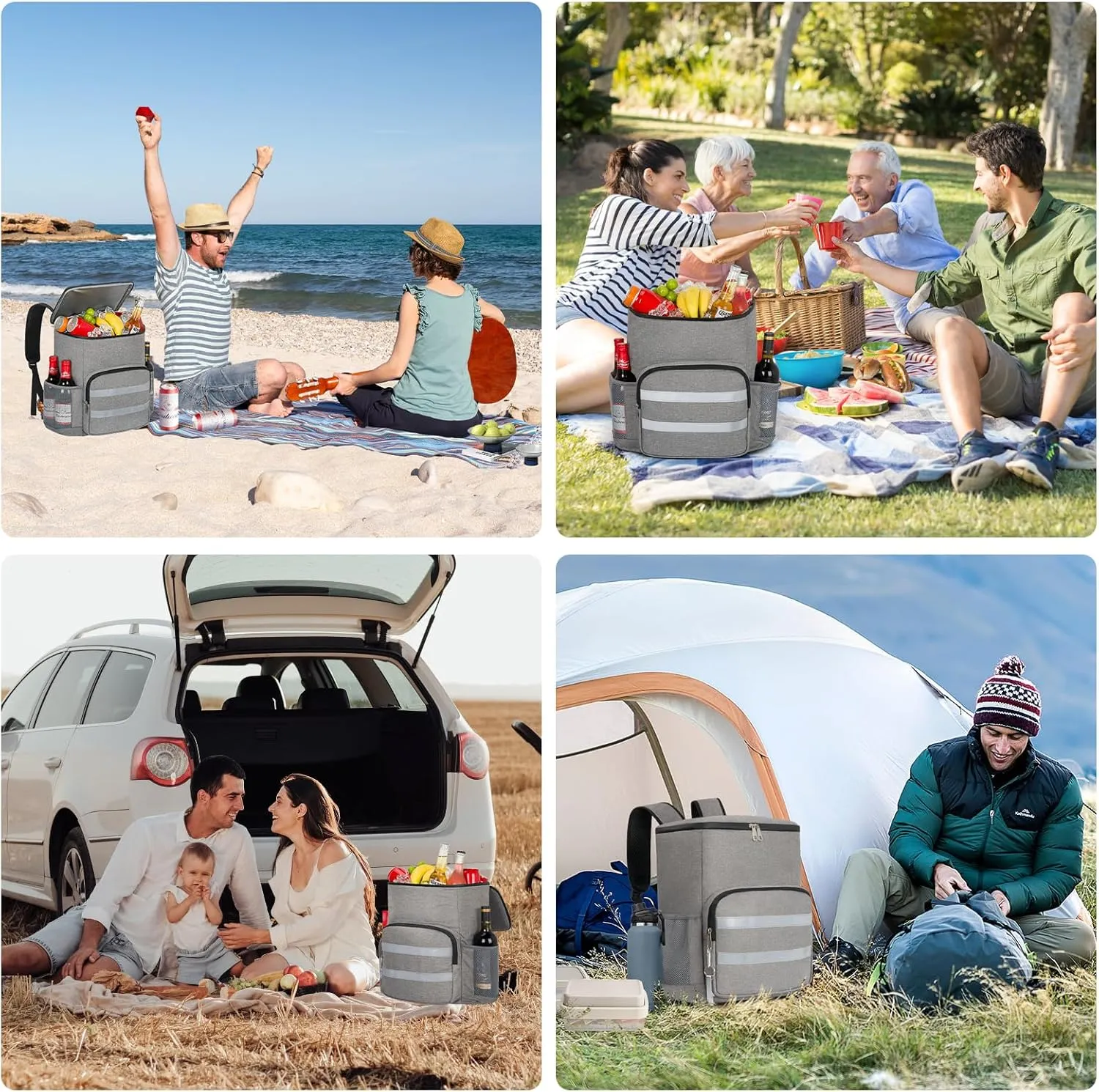Cooler Backpack Soft Insulated Leak Proof 30/40/50/54 Cans Insulated Backpack Cooler Portable Picnic Camping Beach Hiking BBQ Lunch Backpack for Men and Women