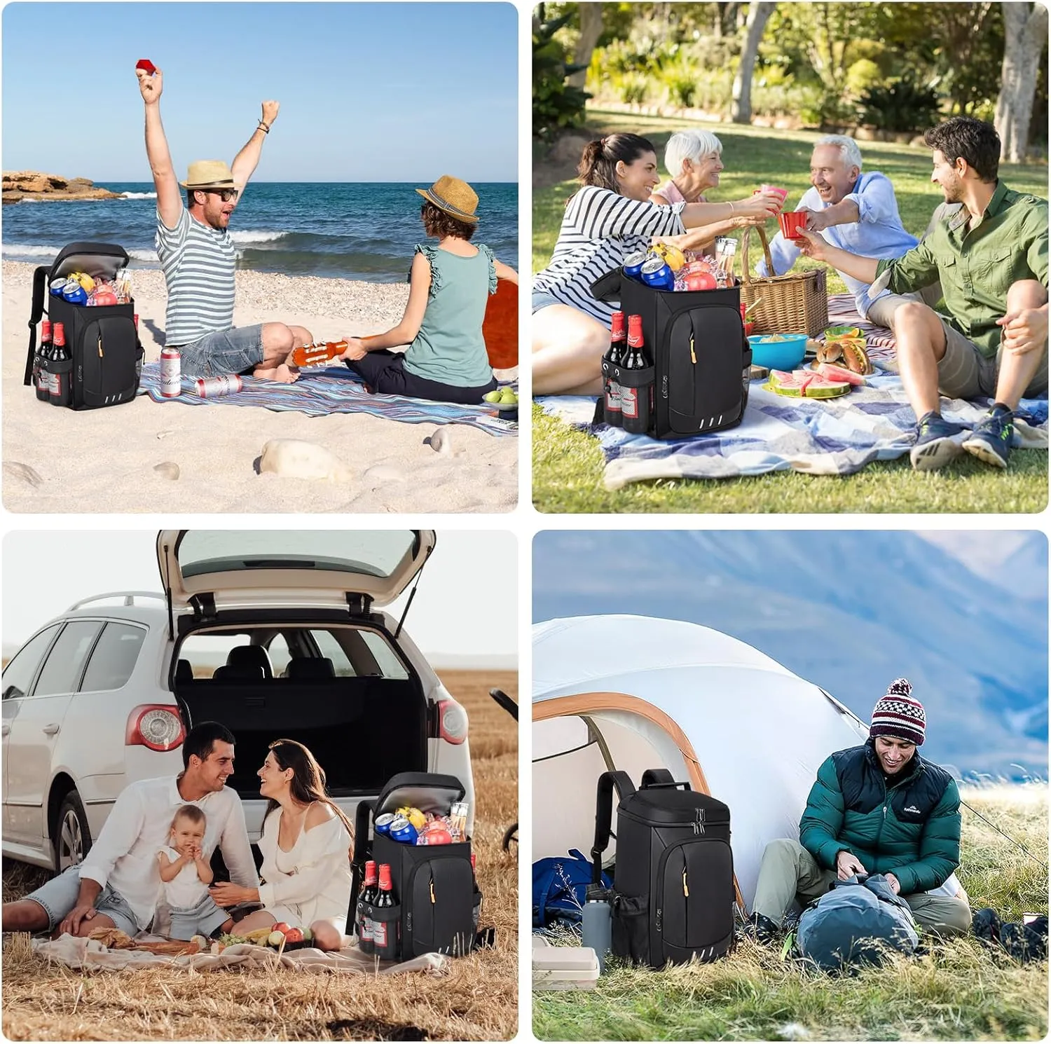 Cooler Backpack Soft Insulated Leak Proof 30/40/50/54 Cans Insulated Backpack Cooler Portable Picnic Camping Beach Hiking BBQ Lunch Backpack for Men and Women