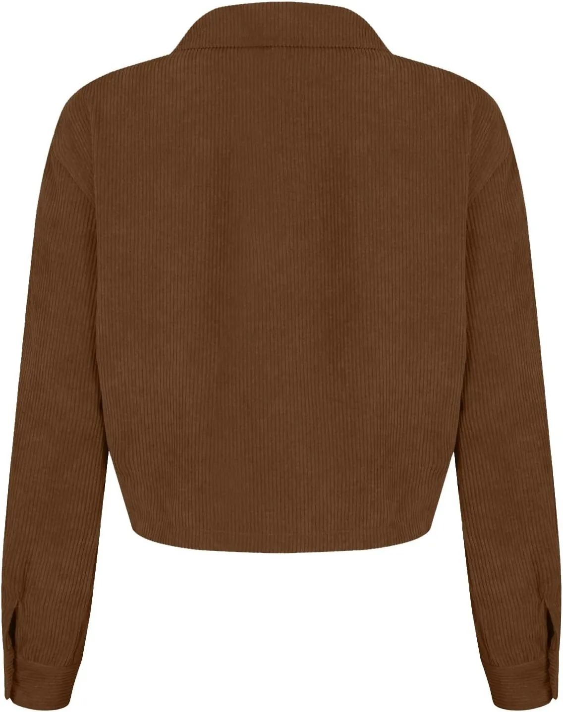 Corduroy Jacket Women Button Down Cropped Shirt Jacket Dressy Casual Long Sleeve Corduroy Shacket with Pockets