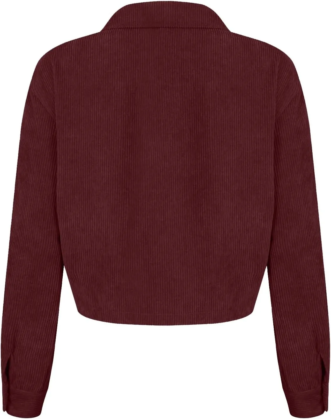 Corduroy Jacket Women Button Down Cropped Shirt Jacket Dressy Casual Long Sleeve Corduroy Shacket with Pockets