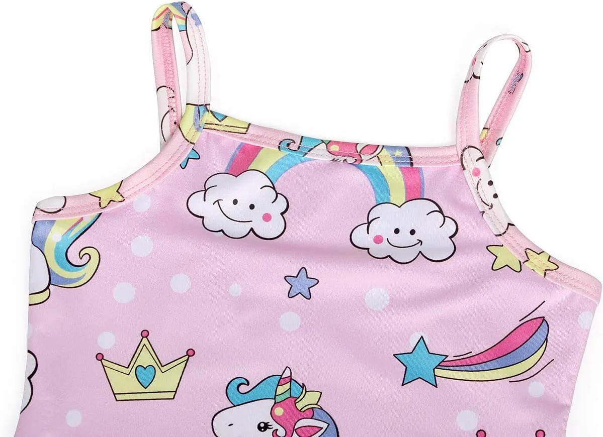 COTRIO Girls Swimsuit Mermaid Bathing Suit Toddler Kids Rainbow Unicorn Swimwear One-Piece Tankini Swimming Suits