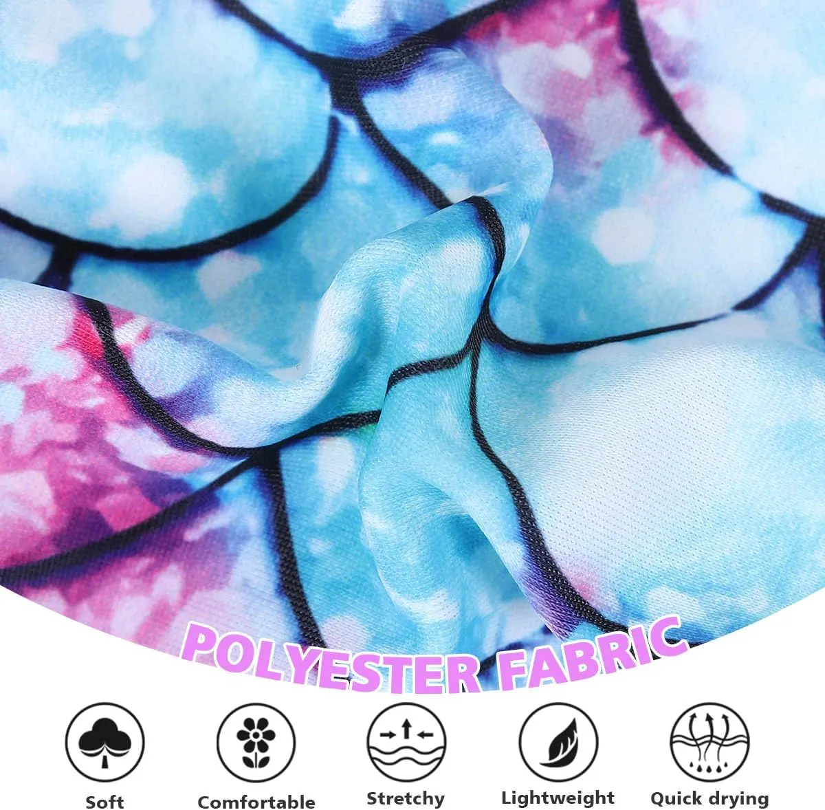 COTRIO Girls Swimsuit Mermaid Bathing Suit Toddler Kids Rainbow Unicorn Swimwear One-Piece Tankini Swimming Suits