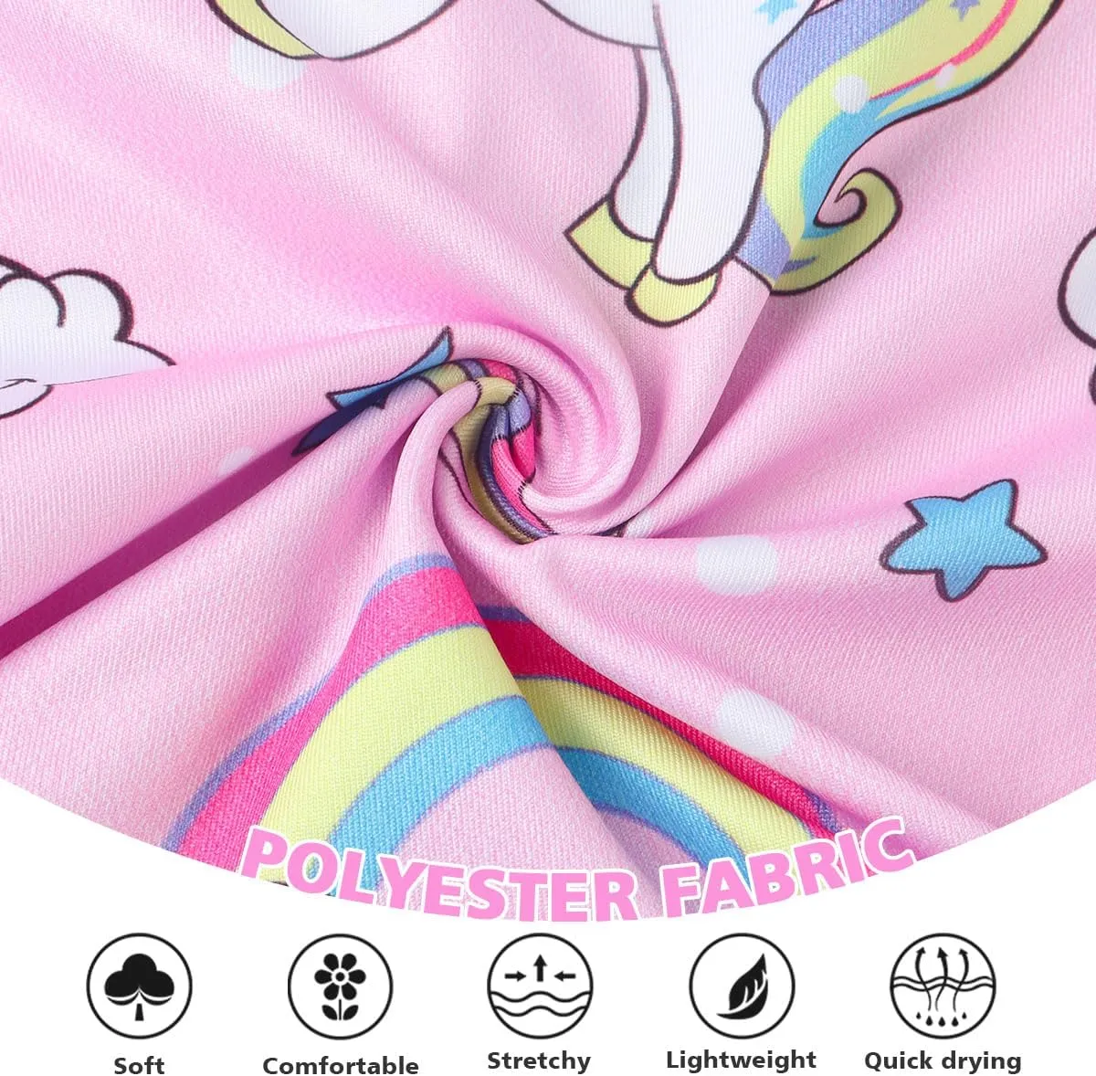 COTRIO Girls Swimsuit Mermaid Bathing Suit Toddler Kids Rainbow Unicorn Swimwear One-Piece Tankini Swimming Suits
