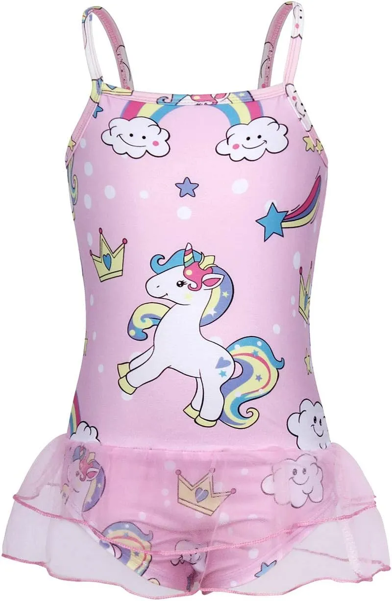 COTRIO Girls Swimsuit Mermaid Bathing Suit Toddler Kids Rainbow Unicorn Swimwear One-Piece Tankini Swimming Suits