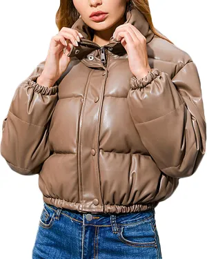 Cotton PU leather jacket jacket women short section warmth
