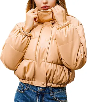 Cotton PU leather jacket jacket women short section warmth