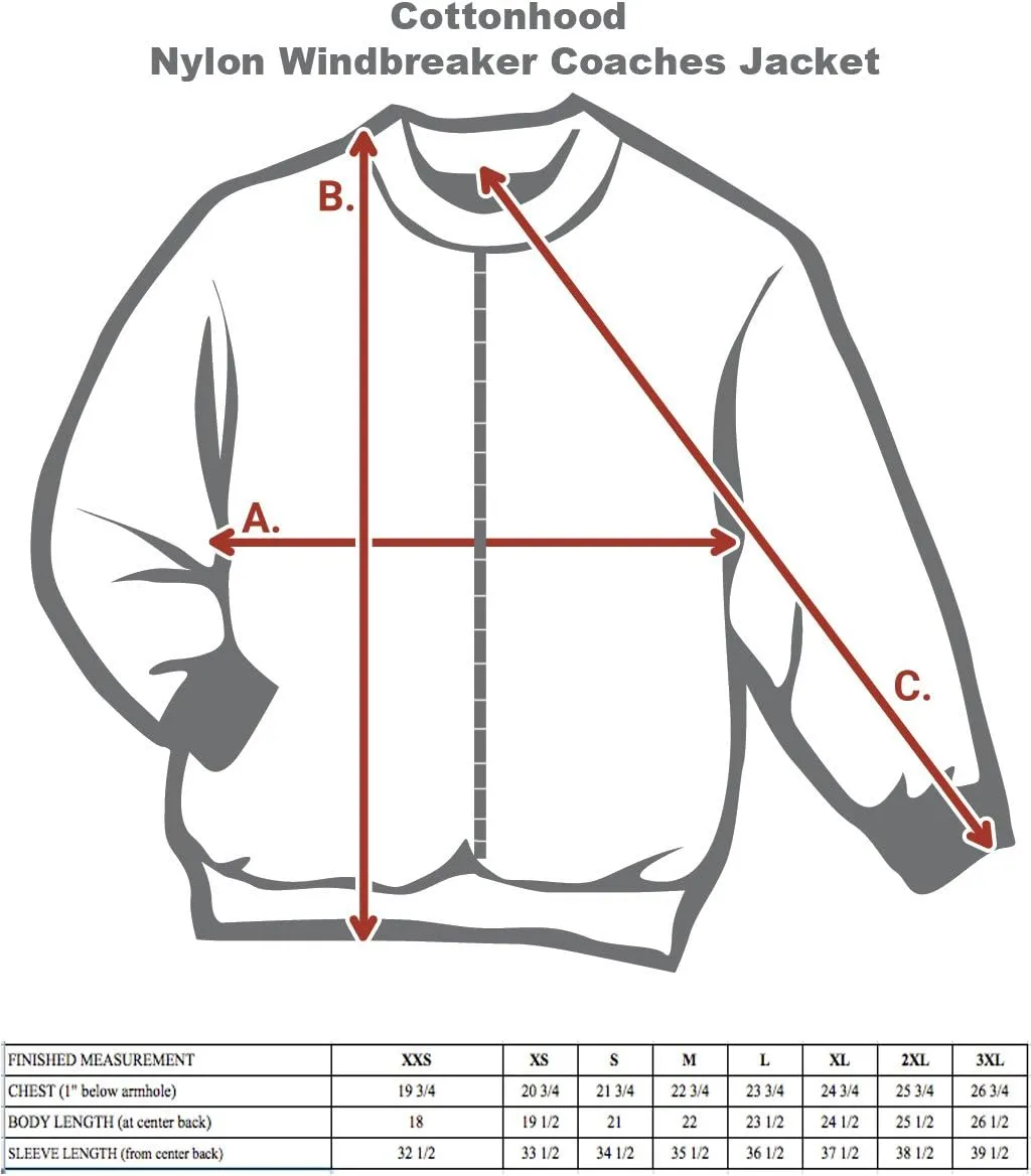 Cottonhood Coaches Jacket, Nylon Windbreaker for Men - Lightweight and Water-Resistant Coach Jacket
