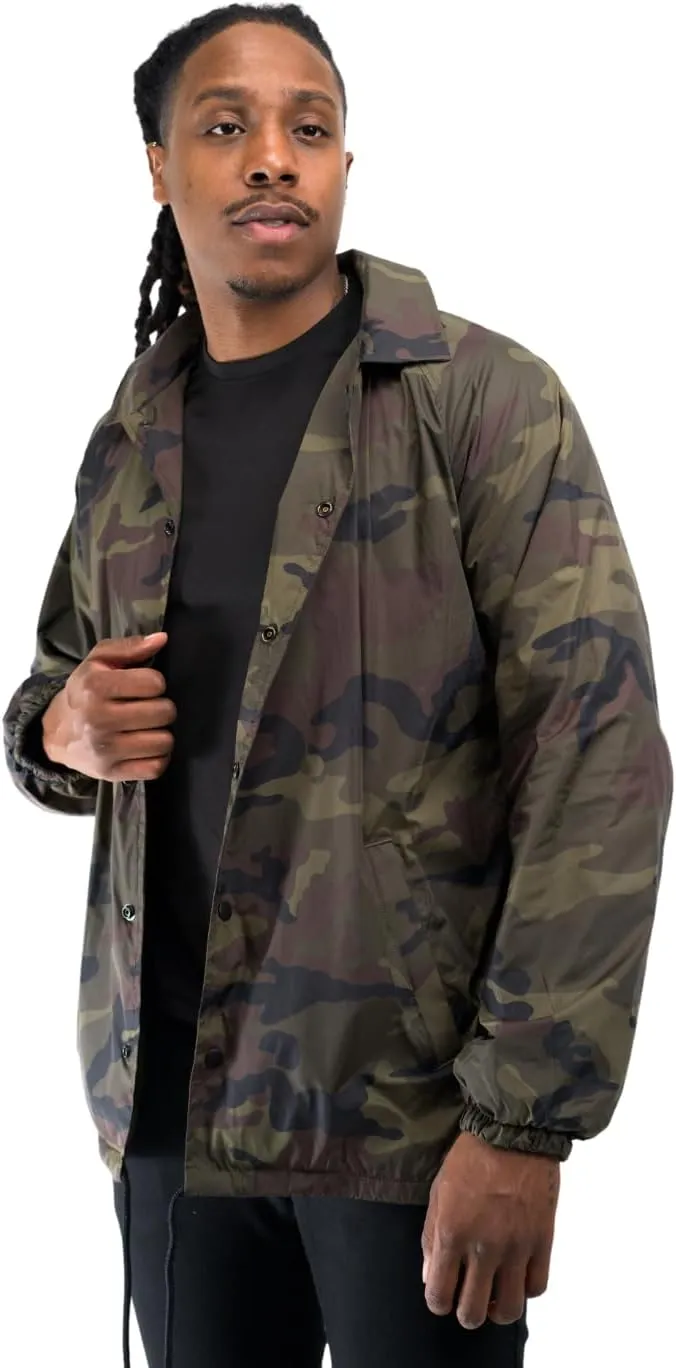Cottonhood Coaches Jacket, Nylon Windbreaker for Men - Lightweight and Water-Resistant Coach Jacket