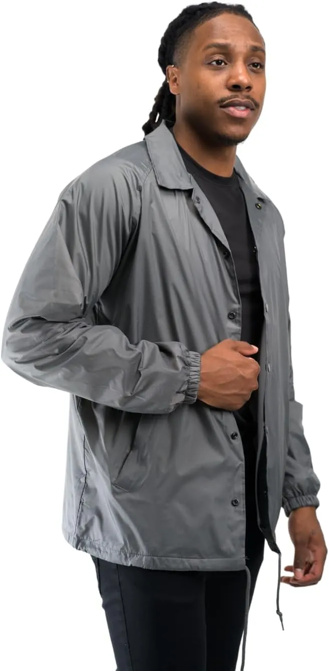 Cottonhood Coaches Jacket, Nylon Windbreaker for Men - Lightweight and Water-Resistant Coach Jacket