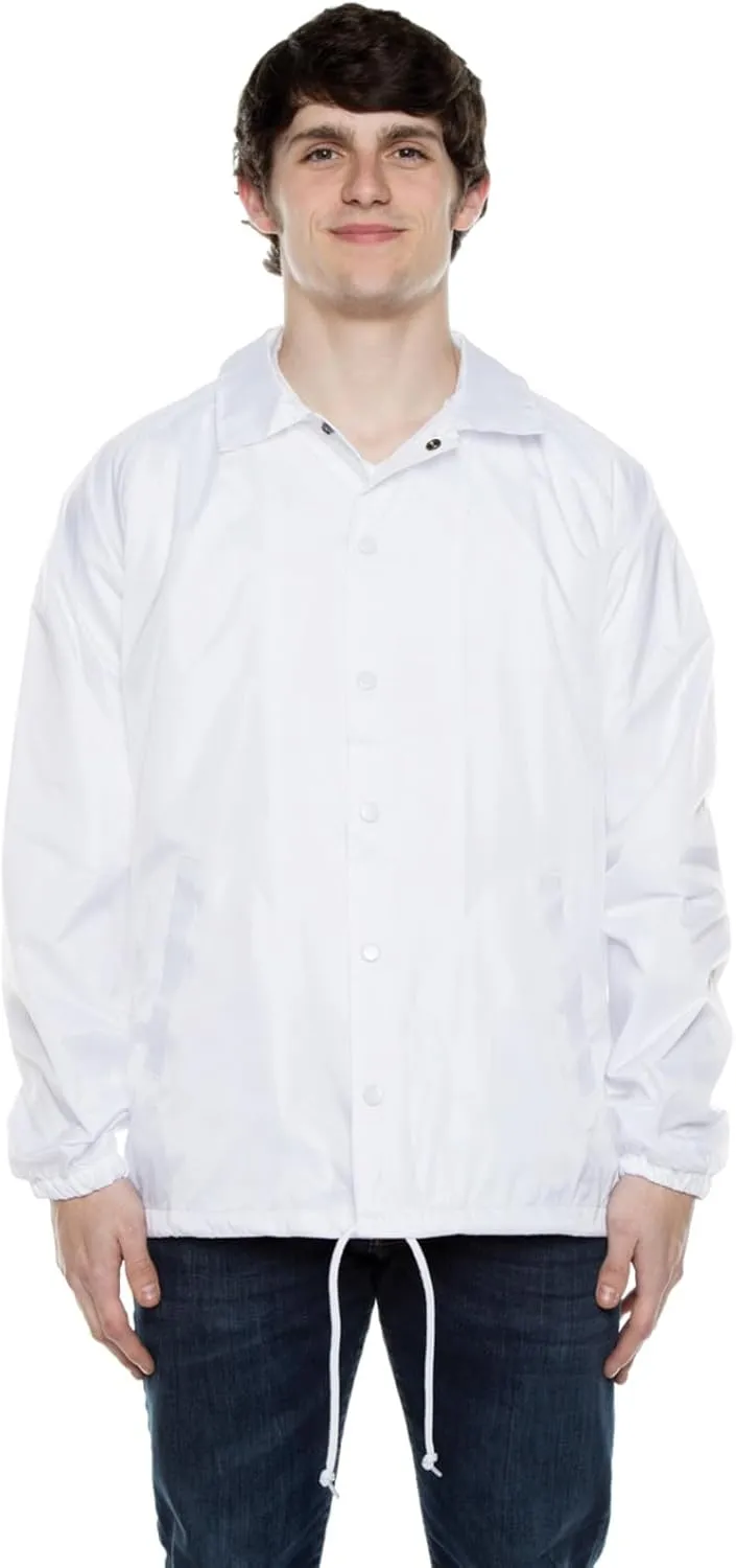 Cottonhood Coaches Jacket, Nylon Windbreaker for Men - Lightweight and Water-Resistant Coach Jacket