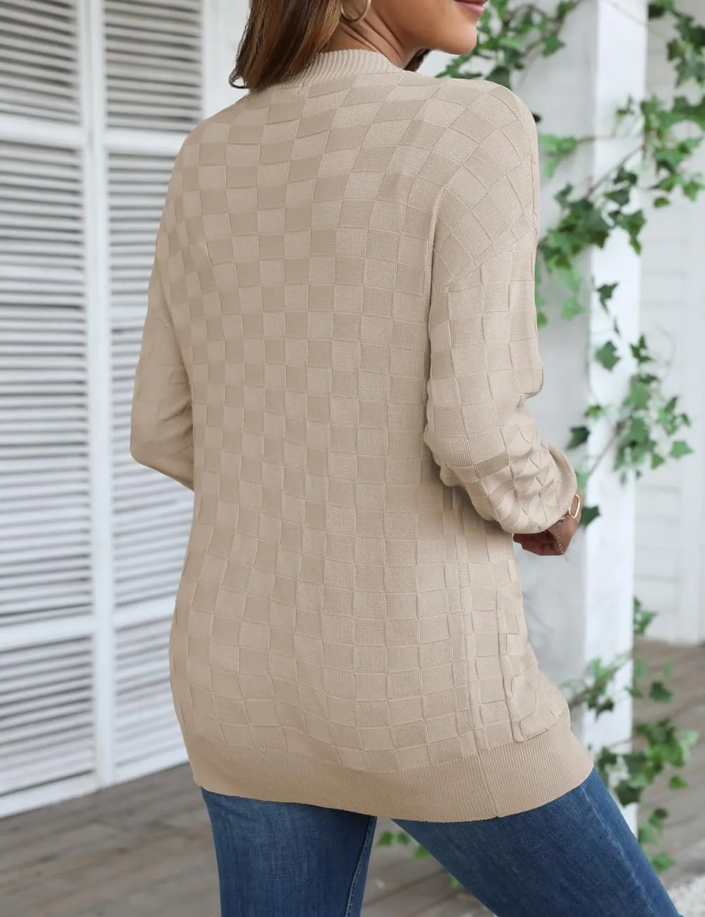 CPOKRTWSO Women's Cardigan Sweaters with Pockets Casual Long Sleeve Open Front Lightweight Cardigans for Women Trendy(S-XL)