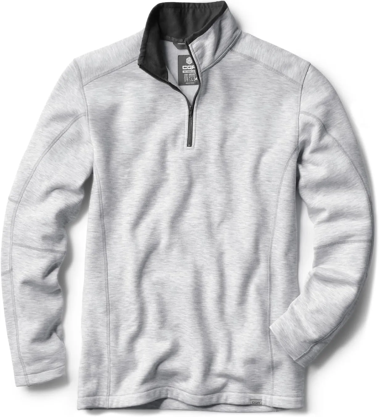 CQR Men's Thermal Fleece Quarter Zip Sweater, Outdoor Lightweight Long Sleeve Pullover, Casual Mock Neck Polo Sweaters