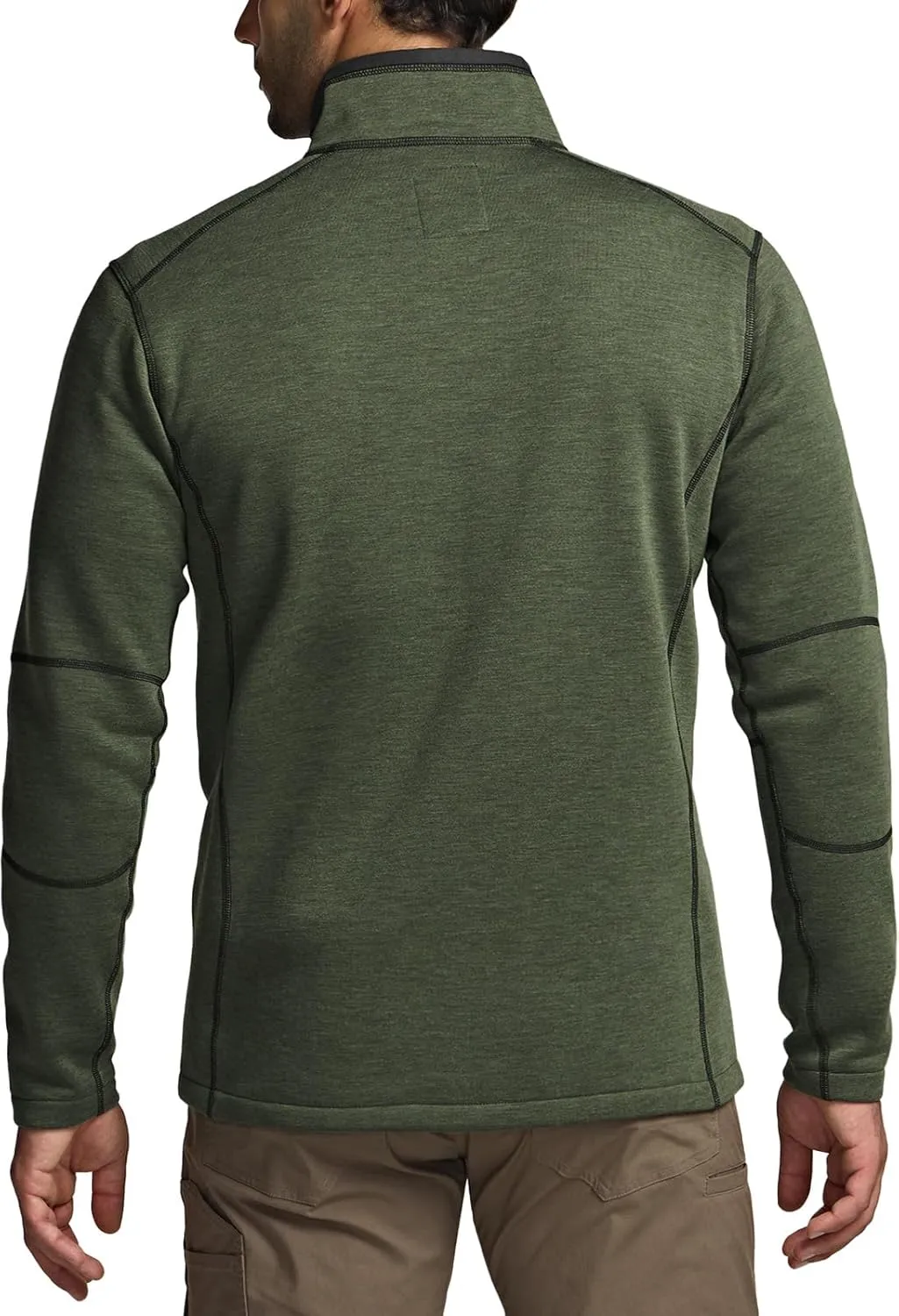 CQR Men's Thermal Fleece Quarter Zip Sweater, Outdoor Lightweight Long Sleeve Pullover, Casual Mock Neck Polo Sweaters