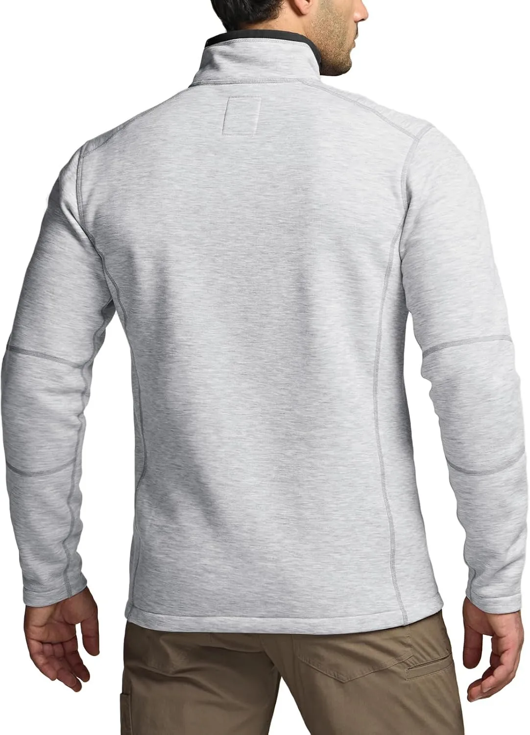 CQR Men's Thermal Fleece Quarter Zip Sweater, Outdoor Lightweight Long Sleeve Pullover, Casual Mock Neck Polo Sweaters