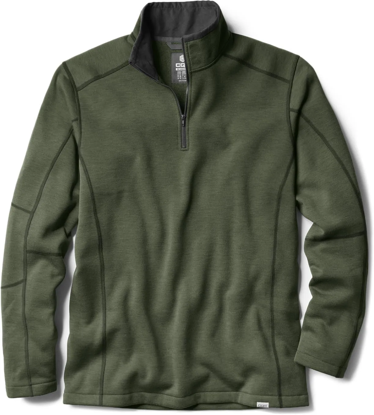 CQR Men's Thermal Fleece Quarter Zip Sweater, Outdoor Lightweight Long Sleeve Pullover, Casual Mock Neck Polo Sweaters