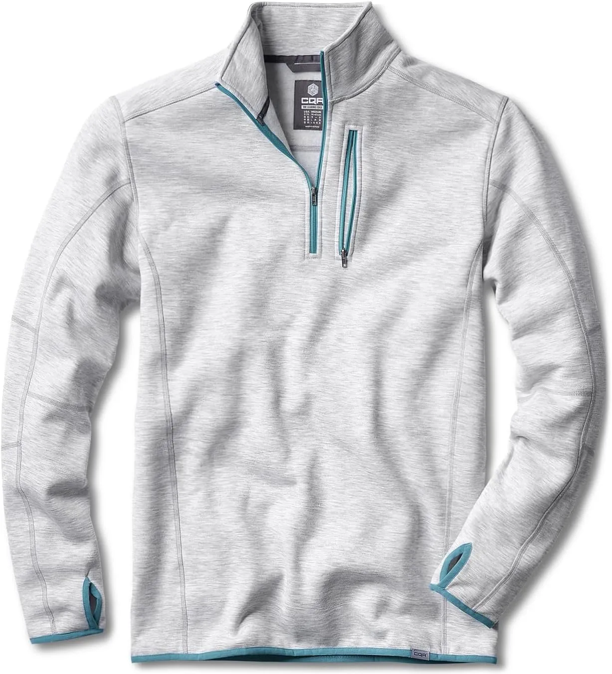 CQR Men's Thermal Fleece Quarter Zip Sweater, Outdoor Lightweight Long Sleeve Pullover, Casual Mock Neck Polo Sweaters