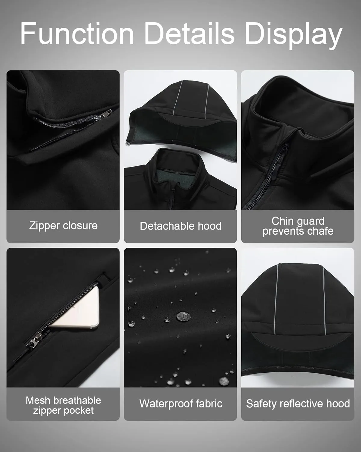 CREATMO US Men's Casual Lightweight Warm Thin Outerwear Vest Windbreaker Sleeveless Jacket With Removable Hood