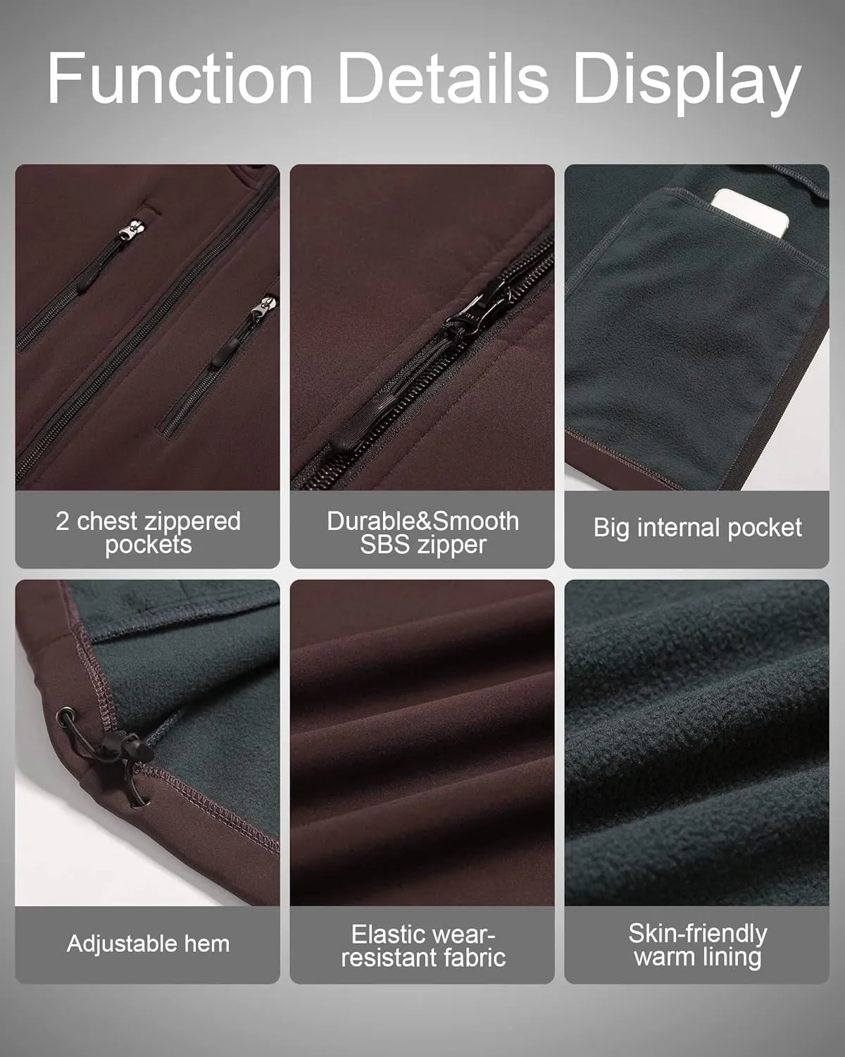 CREATMO US Men's Casual Lightweight Warm Thin Outerwear Vest Windbreaker Sleeveless Jacket With Removable Hood