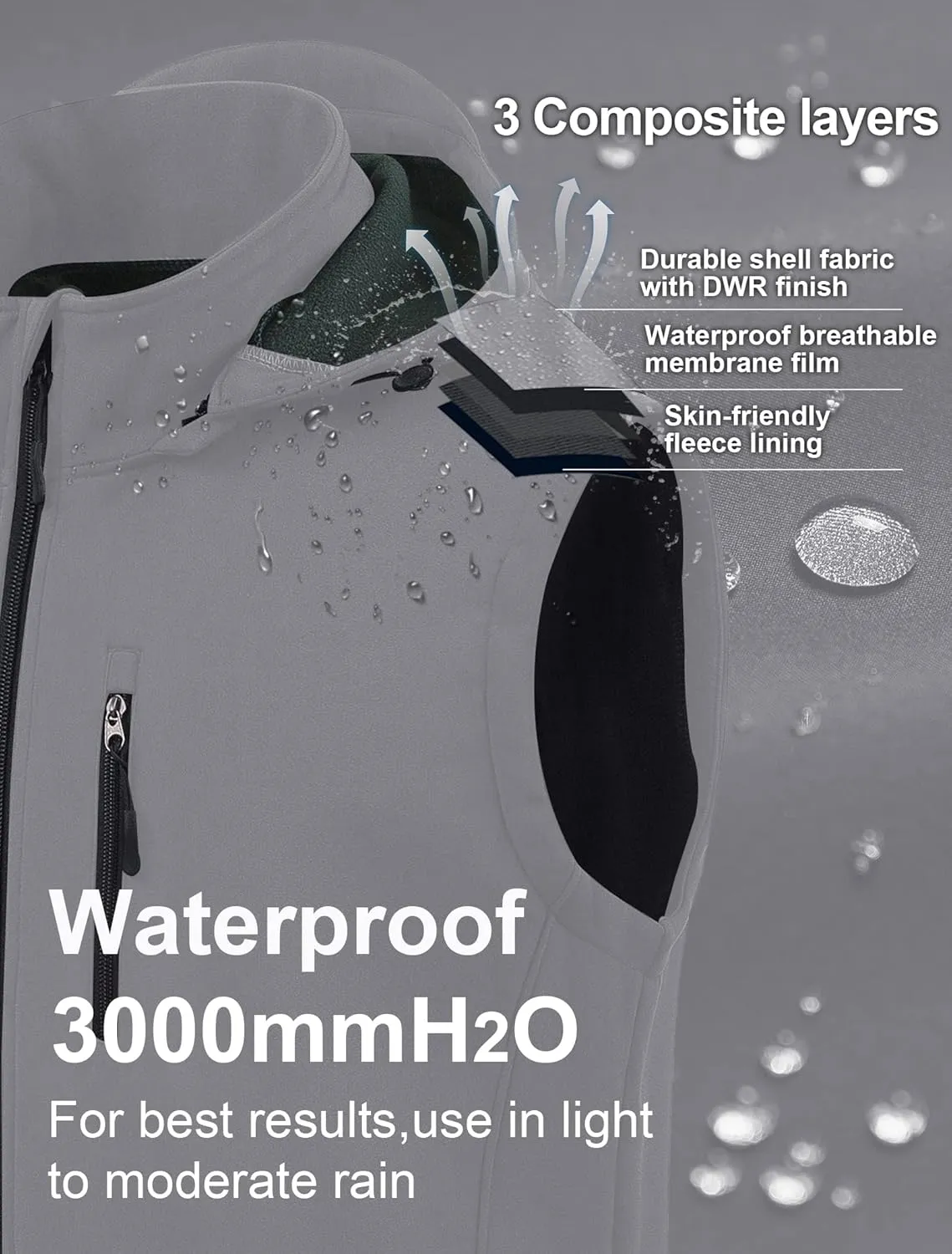 CREATMO US Men's Casual Lightweight Warm Thin Outerwear Vest Windbreaker Sleeveless Jacket With Removable Hood