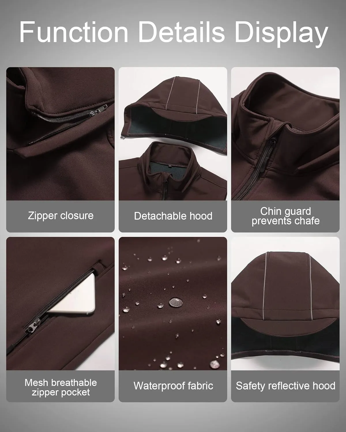 CREATMO US Men's Casual Lightweight Warm Thin Outerwear Vest Windbreaker Sleeveless Jacket With Removable Hood